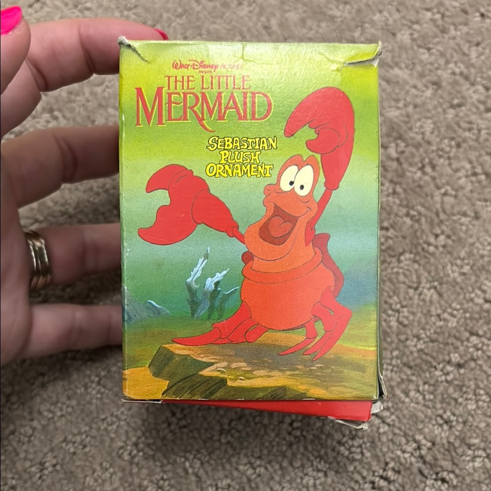 Disney The Little Mermaid Sebastian Box but Flounder Ornament McDonald’s 1989